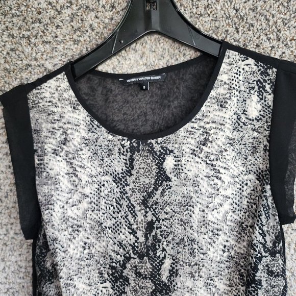 W118 Walter Baker‎ Top Womens Small Snake Print Sheer Lightweight Casual Ladies - Picture 4 of 7